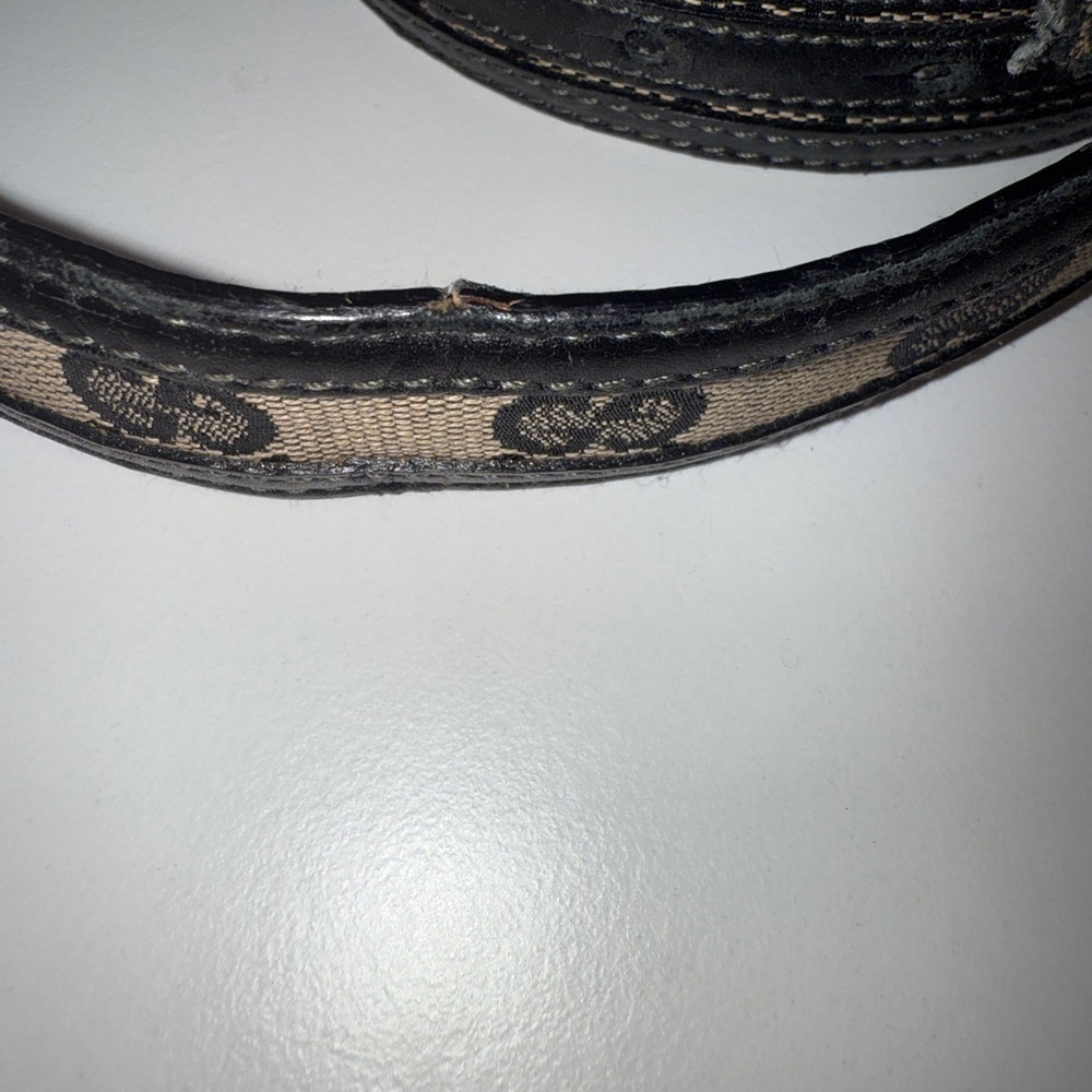 GUCCI GG Blue Canvas Leather Vintage Made in Italy Belt Only No Buckle - Picture 6 of 8